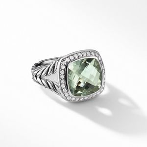Albion® Ring with Prasiolite and Diamonds, 11mm